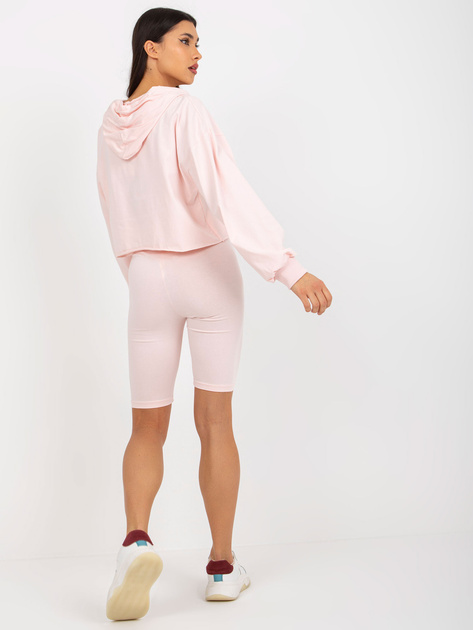 Hurt Jasnoróżowy komplet casualowy z bluzą i kolarkami