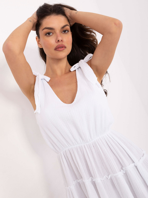 Biała muślinowa sukienka na ramiączkach