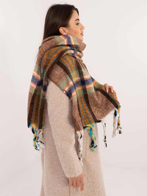 Hurtownia Brązowy długi szal damski