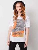 Biały t-shirt bawełniany Madelyn