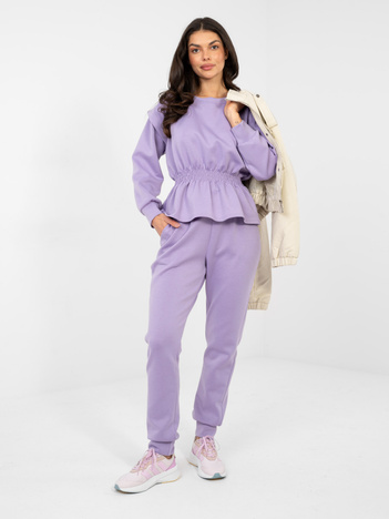 Liliowy dwuczęściowy komplet z baskiną RUE PARIS