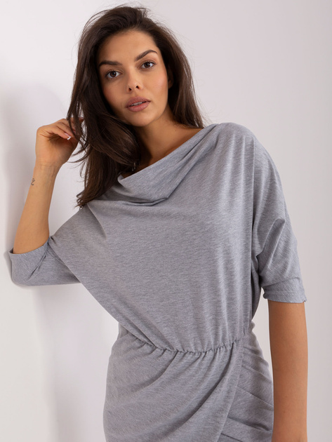 Hurtownia Szara codzienna sukienka z bawełny