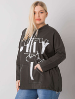 Ciemna khaki bluza plus size bez kaptura Hackney