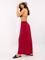 Hurt Bordowe zwiewne spodnie z szeroką nogawką OCH BELLA 