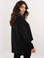 Hurt Czarna rozpinana koszula wizytowa z aplikacjami