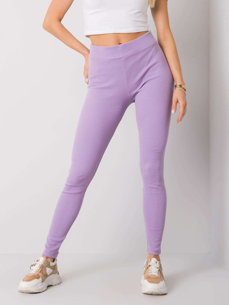 Jasnofioletowe legginsy prążkowane Vesper