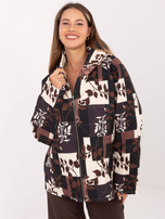 Czarna pikowana kurtka z nadrukiem