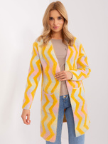 Hurtownia Żółty kardigan w geometryczne wzory 
