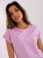 Hurt Jasnofioletowa damska bluzka z krótkim rękawem