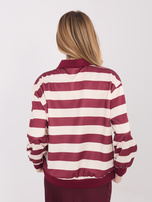 Bordowa damska bluza z guzikami przy dekolcie