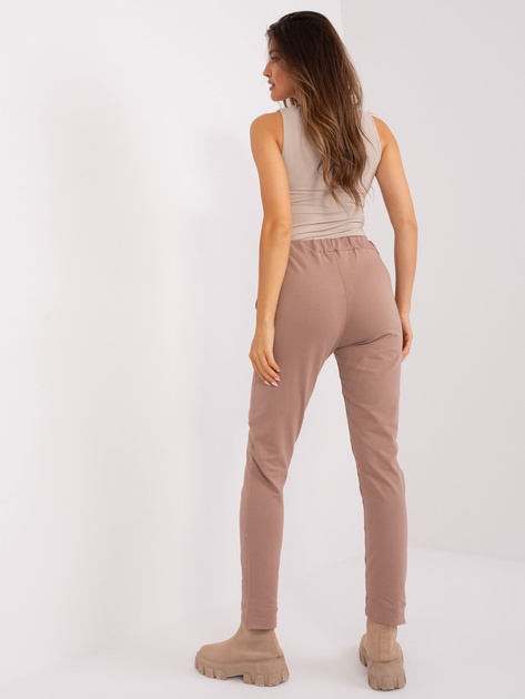 Hurt Ciemnobeżowe spodnie dresowe z troczkami