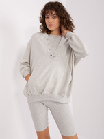 Hurt Jasnoszary melanżowy komplet casualowy z topem