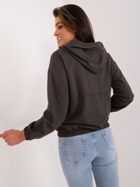 Hurt Ciemny khaki bawełniana bluza z kieszeniami