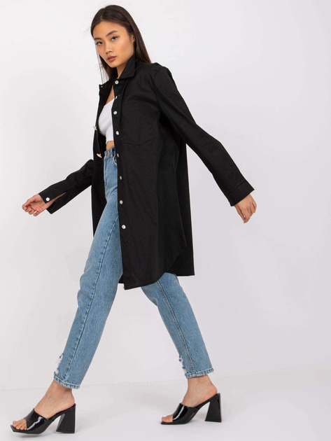 Czarna długa koszula damska Noelle
