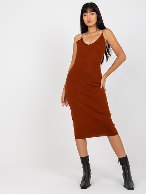 Hurt Ciemnobrązowy dwuczęściowy komplet casualowy z sukienką