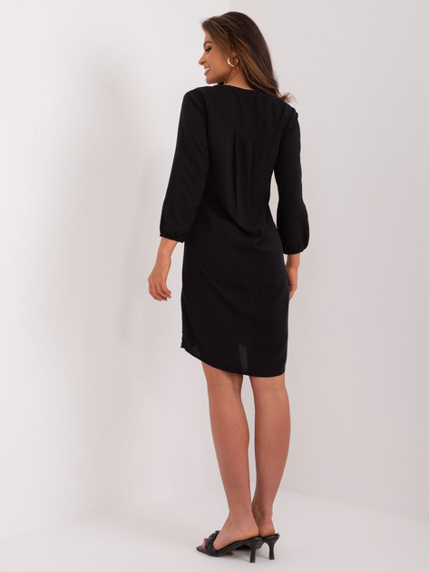 Hurt Czarna codzienna sukienka z wiskozy SUBLEVEL