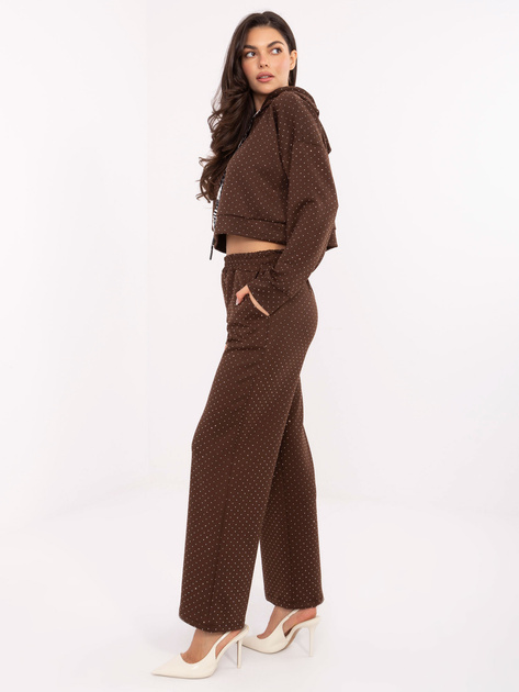 Brązowy dwuczęściowy komplet z dżetami RUE PARIS