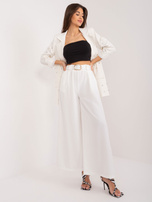 Hurt Ecru garniturowe spodnie z szeroką nogawką