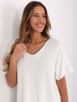 Hurt Ecru dwustronny sweter z krótkim rękawem