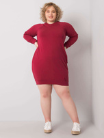 Bordova obleka plus size Ariadne.