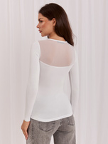 Hurt Weiße Basic-Bluse mit langen Ärmeln und rundem Ausschnitt BASIC FEEL GOOD.