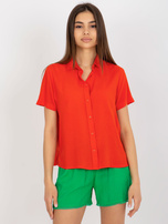 Hurt Pomarańczowa bluzka koszulowa z wiskozy SUBLEVEL