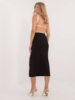 Hurtownia Czarna ołówkowa spódnica midi z dżetami