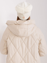 Hurt Ecru czapka zimowa ze ściągaczem RUE PARIS