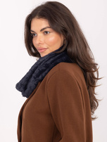 Granatowy zimowy komin damski