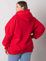 Czerwona bluza plus size z kapturem Ella 