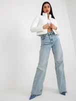 Hurt Ecru krótka przejściowa kurtka pikowana bez kaptura