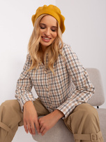 Hurtownia Musztardowy beret z kaszmirem