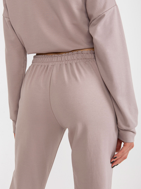 Hurt Ciemnobeżowy bawełniany komplet dwuczęściowy