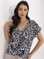 Granatowa letnia bluzka z wiskozy SUBLEVEL 