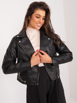 Hurt Czarna kurtka ramoneska z zapięciem na suwak