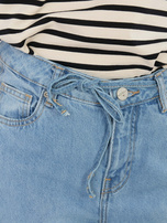 Niebieskie jeansy wide leg z wiązaniem SUBLEVEL 