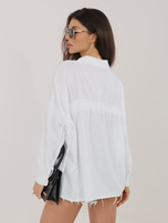 Ecru damska koszula oversize na lato