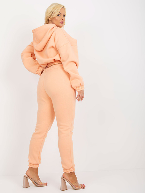 Hurt Brzoskwiniowy dresowy komplet plus size basic z bluzą