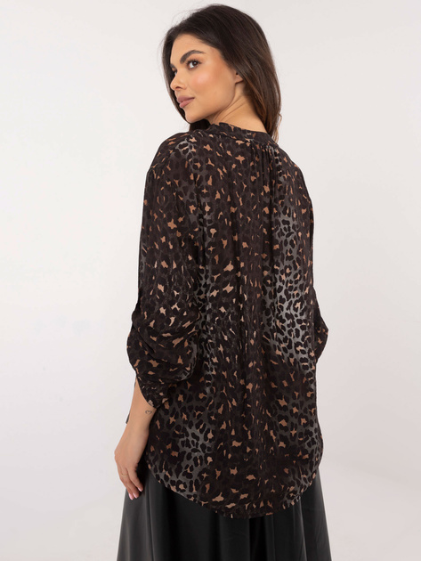 Hurt Ciemnoszara bluzka koszulowa w panterkę OCH BELLA