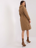 Hurt Camelowa pikowana kurtka zimowa bez kaptura