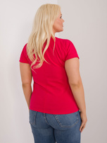 Hurt Czerwony damski t-shirt plus size z dżetami