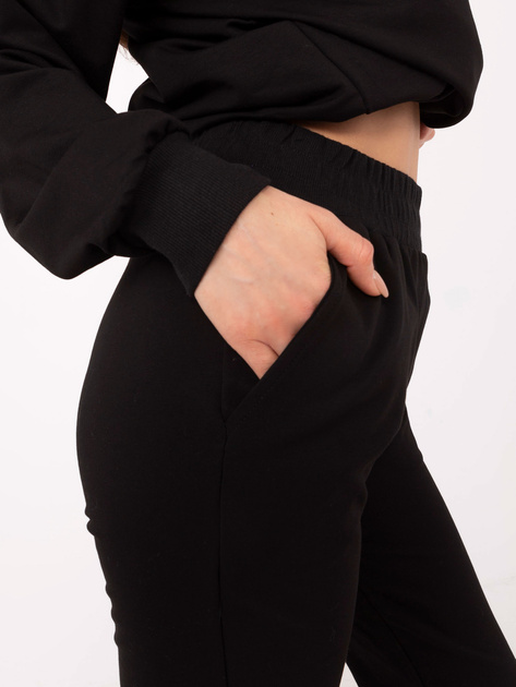 Hurt Czarny dresowy komplet basic w jednolitym kolorze