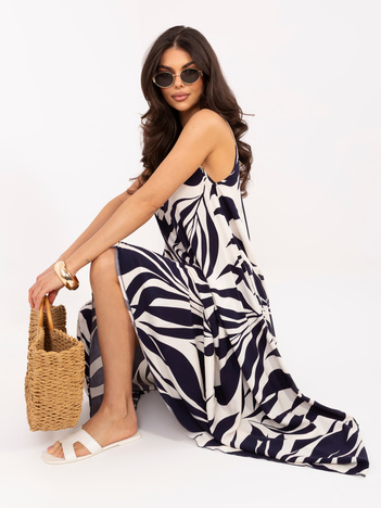 Granatowa długa sukienka na lato