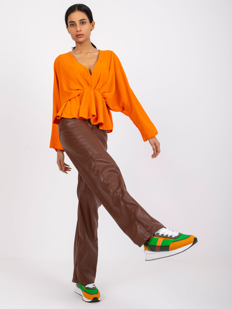 Pomarańczowa bluzka z marszczeniem Raquela