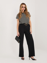 Czarne eleganckie spodnie straight leg RUE PARIS 