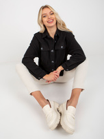 Hurt Czarna wierzchnia koszula damska z kieszeniami  