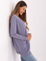 Jasnofioletowy kardigan z domieszką wiskozy 