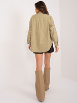 Online-Großhandel Khaki klassische Oversize-Bluse.