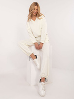 Hurtownia Kremowy dresowy komplet ze ściągaczami