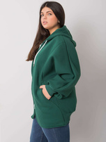 Ciemnozielona bluza plus size z kapturem Ella